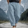 thumbnail image 2 of XIAOCHA Drawstring Waist Pants for Men Casual Everyday Relaxed Fit Baggy Trousers, 2 of 6