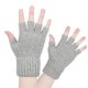 thumbnail image 4 of Guantes para hombre y mujer, de color liso, de medio dedo, para exteriores, sin dedos, de lana gruesa, informales, de moda, con parte superior acrílica., 4 of 6