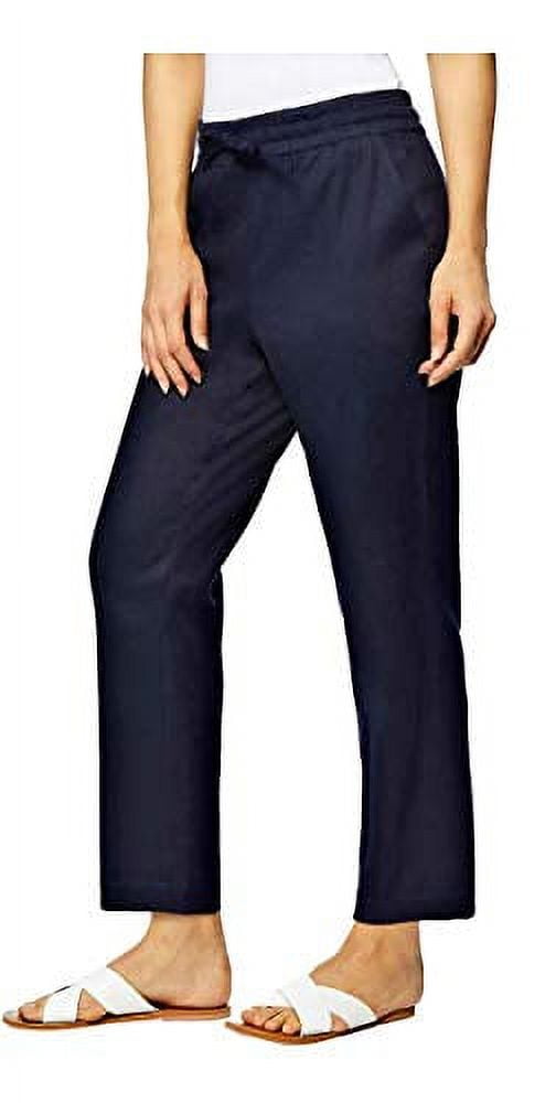 32 DEGREES Women's Ankle Length Linen Pants, Dark Indigo XL - NEW 