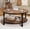 Brown 30", variant on GAOMON Round Coffee Table, Rustic Center Table with Storage Shelf, Wooden Circle Coffee Table with Sturdy Metal Roman Column Legs for Living Room