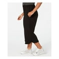 thumbnail image 3 of MICHAEL KORS Womens Black Ruffled Pull-on Cropped Pants Petites PS, 3 of 4