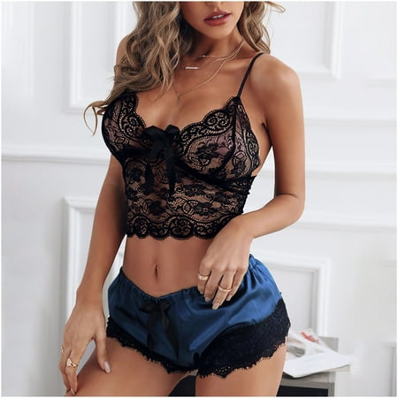 

Munlar Robes For Women Christmas Loungewear For Family Women Sexy Lace Bow Lingerie Underwear Sleepwear Underwear Satin Pajamas Sets