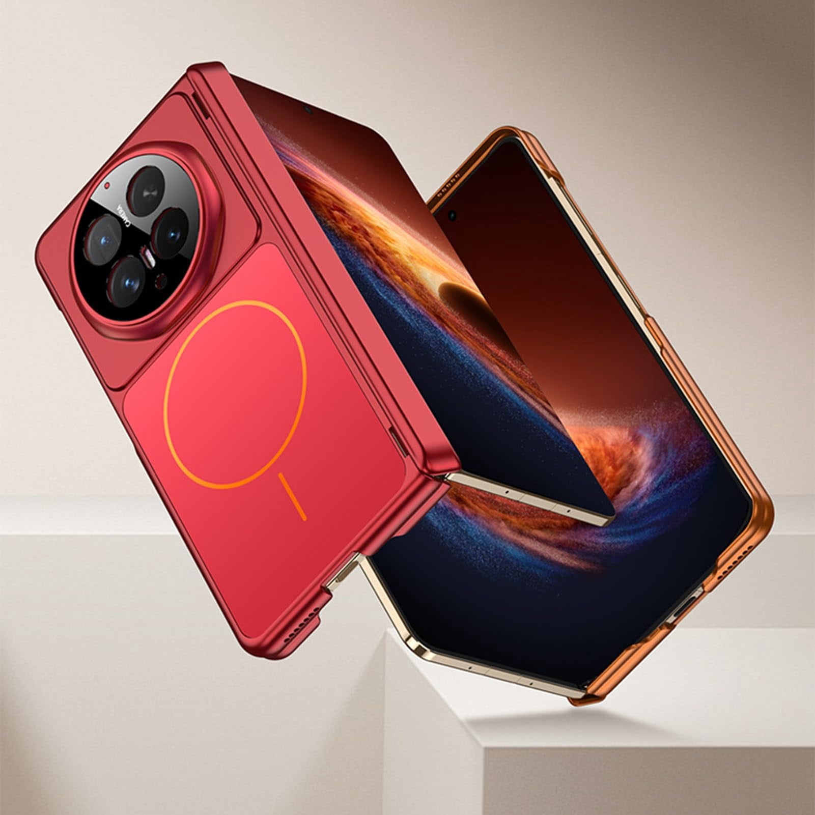 Case For Huawei Honor Magic V6, Magnetic Cover With Anti-Fall Frosted Supports Wireless Charging Camera Protective Shell