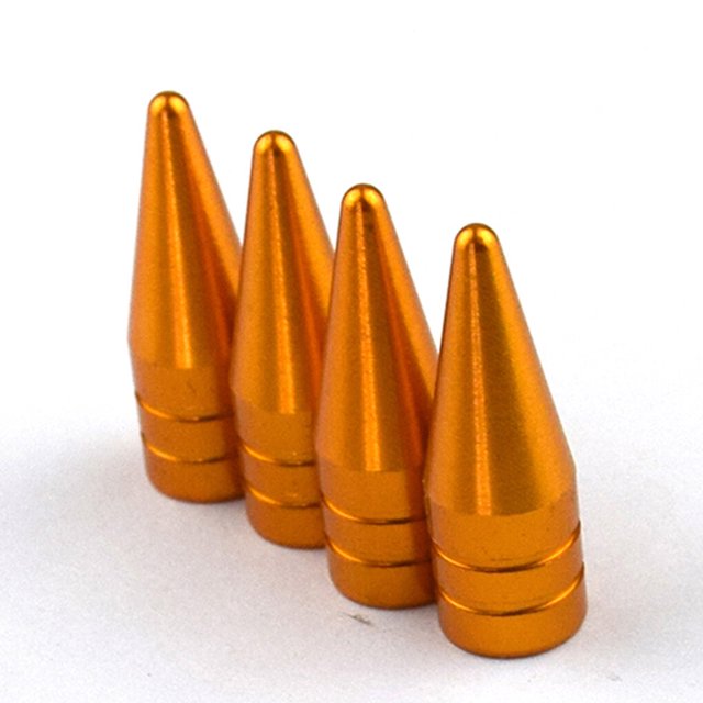 Valve Stem Left Rear Aluminum Alloy Covers Widely Simple Design Dust-proof Bike Accessories Multipurpose Tire Caps Decoration Car Supplies Gold