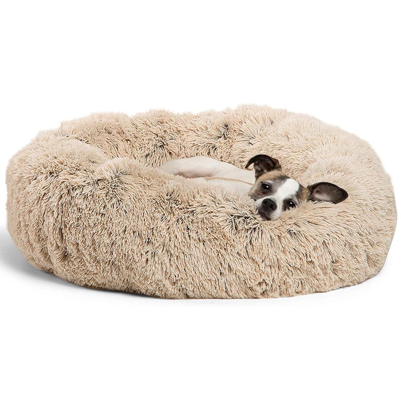 Large Soft Firm Support 28" x 17" Plush Sheep Fur Pet Bed 
