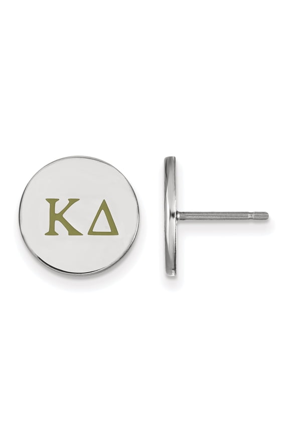 Sterling Silver LogoArt Kappa Delta Enameled Post Earrings Sterling Silver Earrings