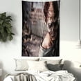 thumbnail image 4 of Zombie Tapestry, Dead Person in Ruined House with Creepy Looking Murder Killing Scary Artsy Print, Wall Hanging for Bedroom Living Room Dorm Decor, 40W X 60L Inches, Taupe Peach, by Ambesonne, 4 of 5