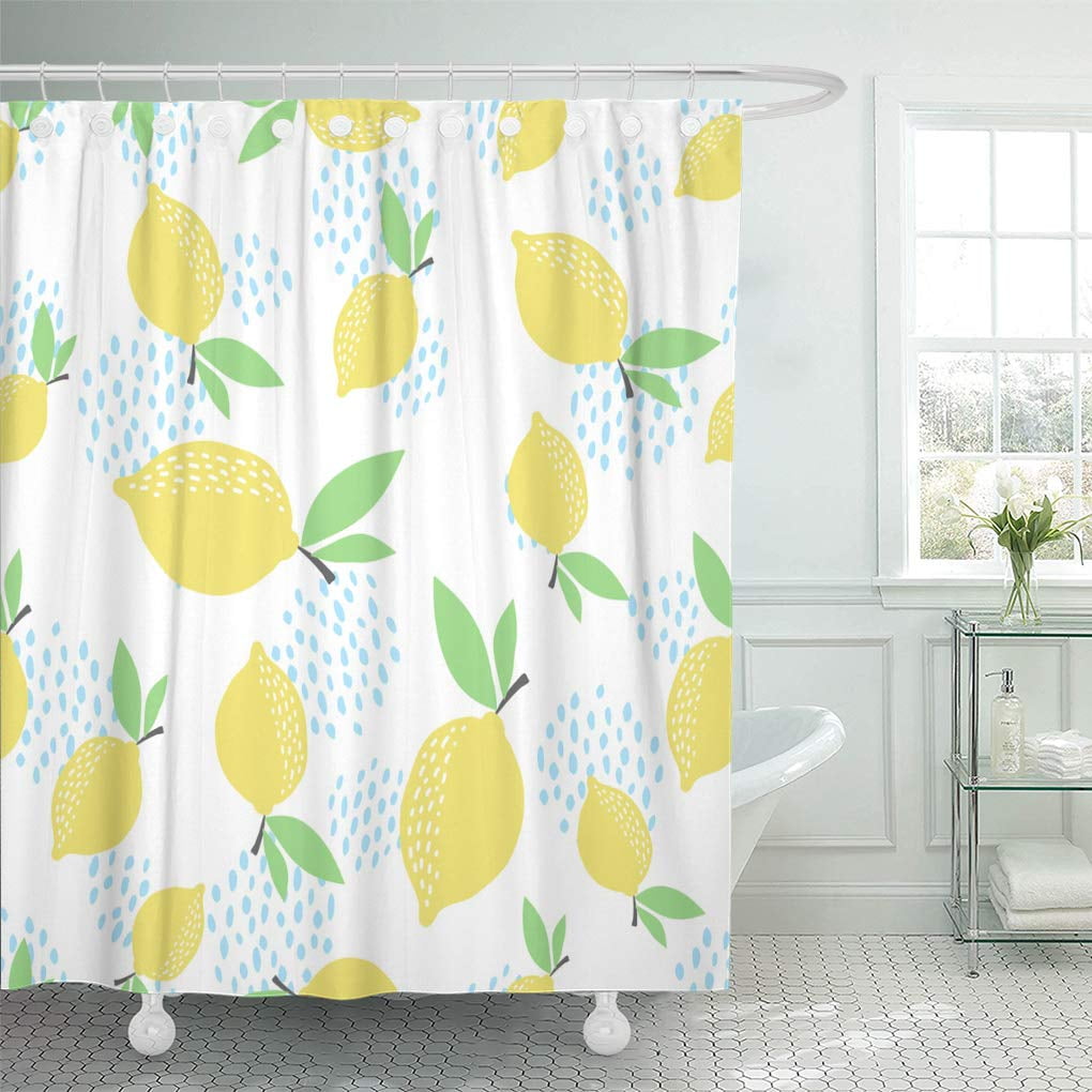 CYNLON Lemon Pattern Seamless Decorative Background Yellow Bright