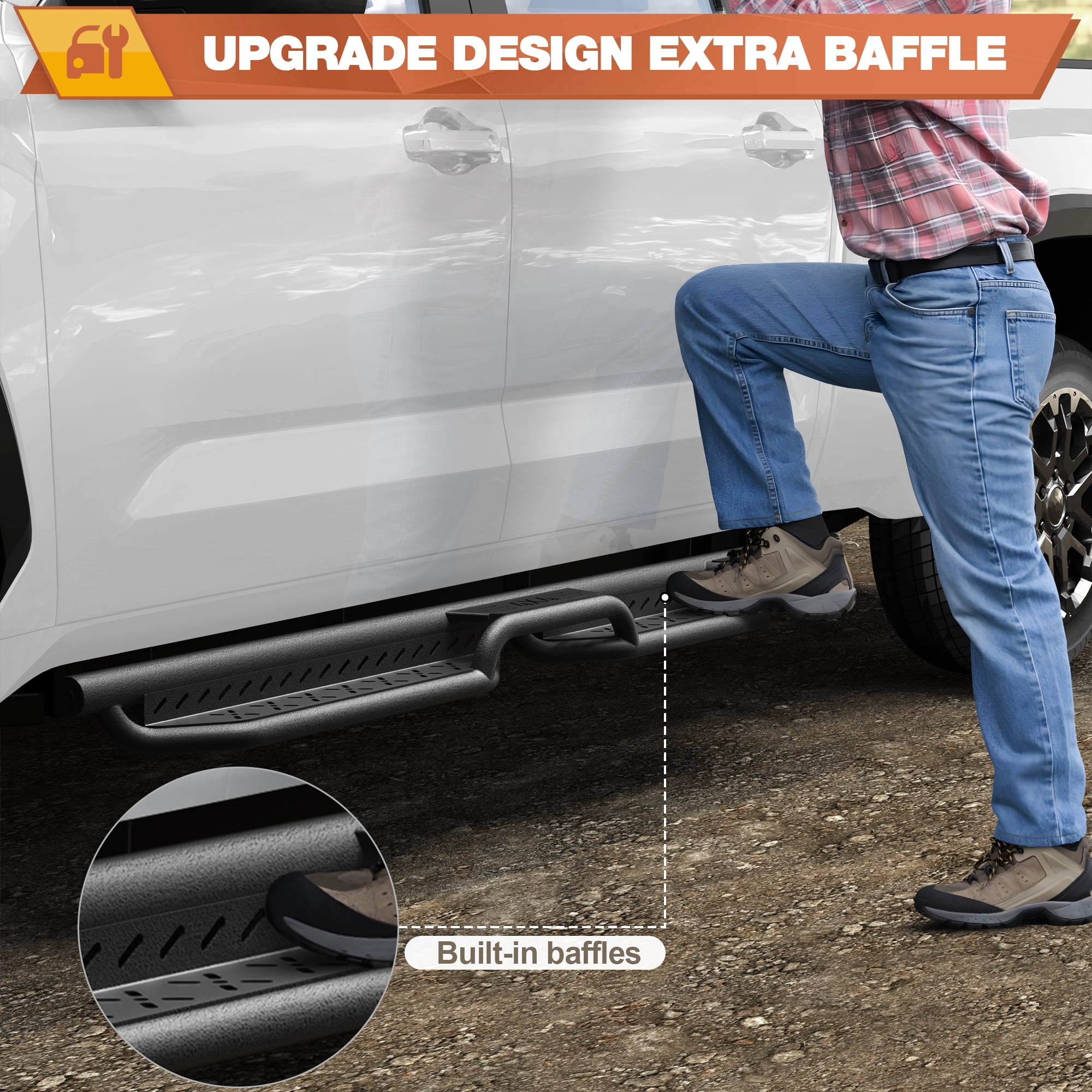 POFENZE Running Boards for 2022 2023 2024 2025 Toyota Tundra Heavy-Duty Side Steps for Tundra Crew Max with 4 Full-Size Doors