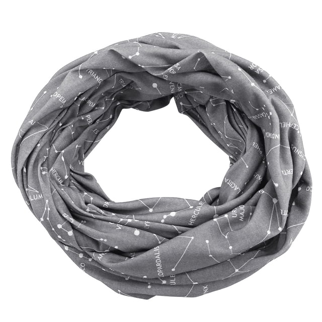 Bolsa para guardar bufandas con lazo y estampado de estrellas, con cremallera para billetera y pasaporte (gris)