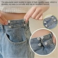 thumbnail image 3 of Happon 8 Sets Pant Waist Tightener Instant Jean Buttons for Loose Jeans Pants Clips for Waist Detachable Jean Buttons Pins No Sewing Waistband Tightener, 3 of 7