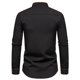 thumbnail image 4 of Blusa y camisa de manga larga con cuello alto para hombre, informal, lisa, a la moda, con botones, de poliéster, 4 of 7