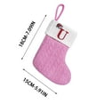 thumbnail image 3 of PONPRNGY Letter Embroidered Christmas Stocking, Personalized Pink Velvet Christmas Stocking, Family Holiday Decorations and Xmas Gift, 3 of 5
