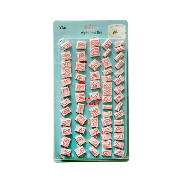 Molde reutilizable de letras pastel Wosthever 64 unids/set antiadherente portátil para galletas Fondant rosa
