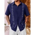 thumbnail image 2 of Playa De Guayabera Cubana Camisas Casual De Lino Para Hombre, 2 of 8