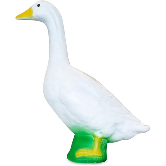 Mini White Goose Statue, Porch Goose Garden Décor, Vibrant and Clean Painted Goose Feet, Outdoor Decorative Figurine for Garden, Patio, Entryway Accent