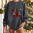 thumbnail image 2 of Scyoekwg Sweatshirt for Womens Fashion Christmas Long Sleeve Tops Round Neck Fleece Sweatshirts Leopard Plaid Christmas Tree Graphic Sweatshirt Pullover #D=Dark Gray M(6), 2 of 5
