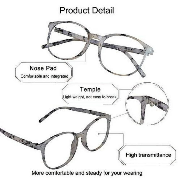 YEIN Presbyopic Progressive Multifocal Reading Glasses, Blue Light Blocking Glasses, with Clear Lenses for Women and Men (+0.00/+1.75 magnification)