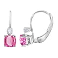 thumbnail image 2 of MauliJewels Earrings for Women 2.7 Carat 8x6 Cushion Cut Gemstone Diamond Leverback Earrings Carat 14K White Gold 4 Prong-Setting, 2 of 4