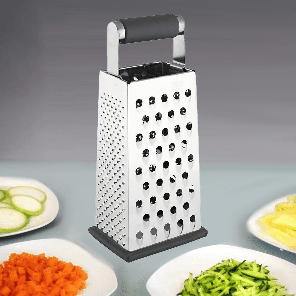 Stainless Steel 4-Sided Cheese Grater with Non-Slip Base - Rose Gold 