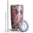 thumbnail image 2 of 20 Oz Shiba Inu Dog and Flower Floral Coffee Tumbler Double Wall Insulated Stainless Steel Water Bottle | Metal Reusable Thermoses Flask with Cup Cap | Leak & Sweat Proof with Anti-Dust Lid, 2 of 7