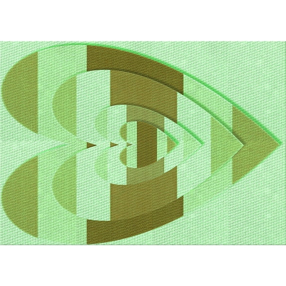 Ahgly Company Indoor Rectangle Patterned Green Snake Green Area Rugs, 2' x 5'