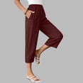 thumbnail image 5 of Axiiglly Capri Pants for Women Drawstring Elastic Waist Straight Leg Loose Fitted Pants with Pockets Soft and Comfortable, S-2XL, 5 of 9