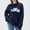 Navy, variant on Women's Funny Graphic Print Oversized Pullover - Knit Long Sleeve Shirt, Casual Comfy Loose Fit Sweater