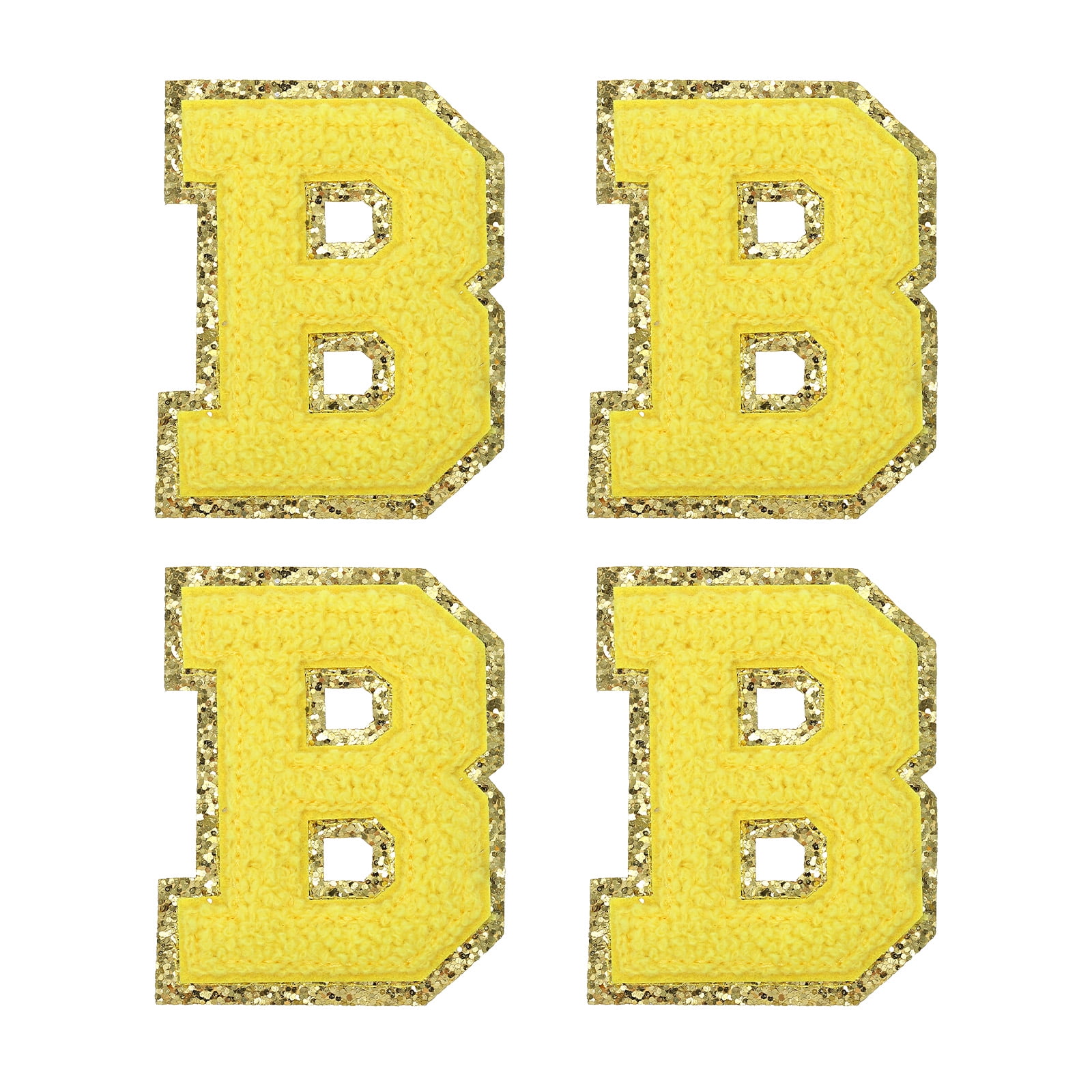 3 Pack Chenille Iron On Glitter Varsity Letter "B" Patches - Blue ...