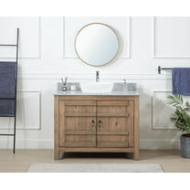 Benton Collection 42" Natural Wood Bathroom Vanity with Gray Stone Top
