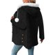thumbnail image 3 of AUNVITO Women's Fleece Hooded Jacket Long Sleeve Faux Fur Trim Casual Warm Winter Coat, 3 of 8