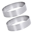 thumbnail image 1 of AMLESO 2 Pieces Pastry Rings Tarts Rings Mousse Cake Mold Tart Baking Mold Nonstick 8cm Round, 1 of 8