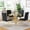 Gold+4 Gold-Black Chairs, variant on 5-Piece Round Dining Set, Modern 37" Clear Tempered Glass Table and 4 PU Leather Padded Chairs for Kitchen, Small Spaces, Apartment