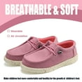 thumbnail image 6 of JABASIC Kids Canvas Loafers Boys Girls Walking Shoes School Boat Shoes (7,Pink), 6 of 6