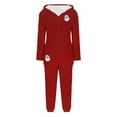 thumbnail image 4 of One Piece Pajamas Women Fuzzy Warm Sherpa Hooded Jumpsuit Printed Fleece Christmas Pjs Onesies Winter Playsuits (XL, Red 03), 4 of 4