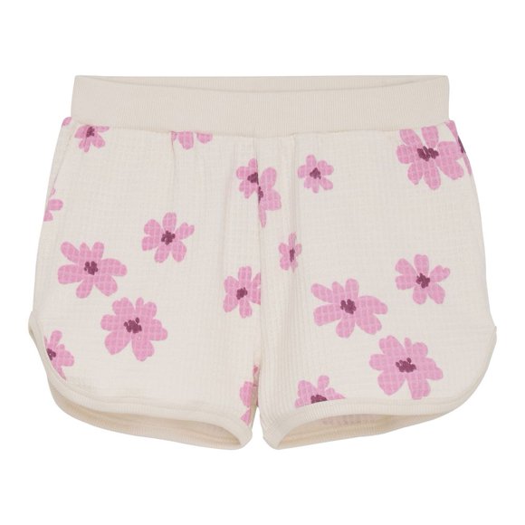 Minymo Shorts de Sport en Coton - Fleurs Roses/cygne Blanc (3 Ans)