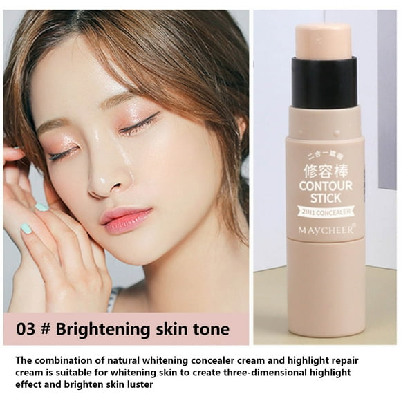 Base de maquillaje líquida en barra con doble cabezal, con brocha, cubre imperfecciones y manchas, resistente al sudor, disponible para todo el cuerpo. Crema facial reparadora.