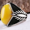 thumbnail image 2 of Anillo turco hecho a mano para hombres, anillos de circón negro con patrón de águila Vintage, Punk, joyería musulmana religiosa islámica de moda, nuevo, 2022, 2 of 4