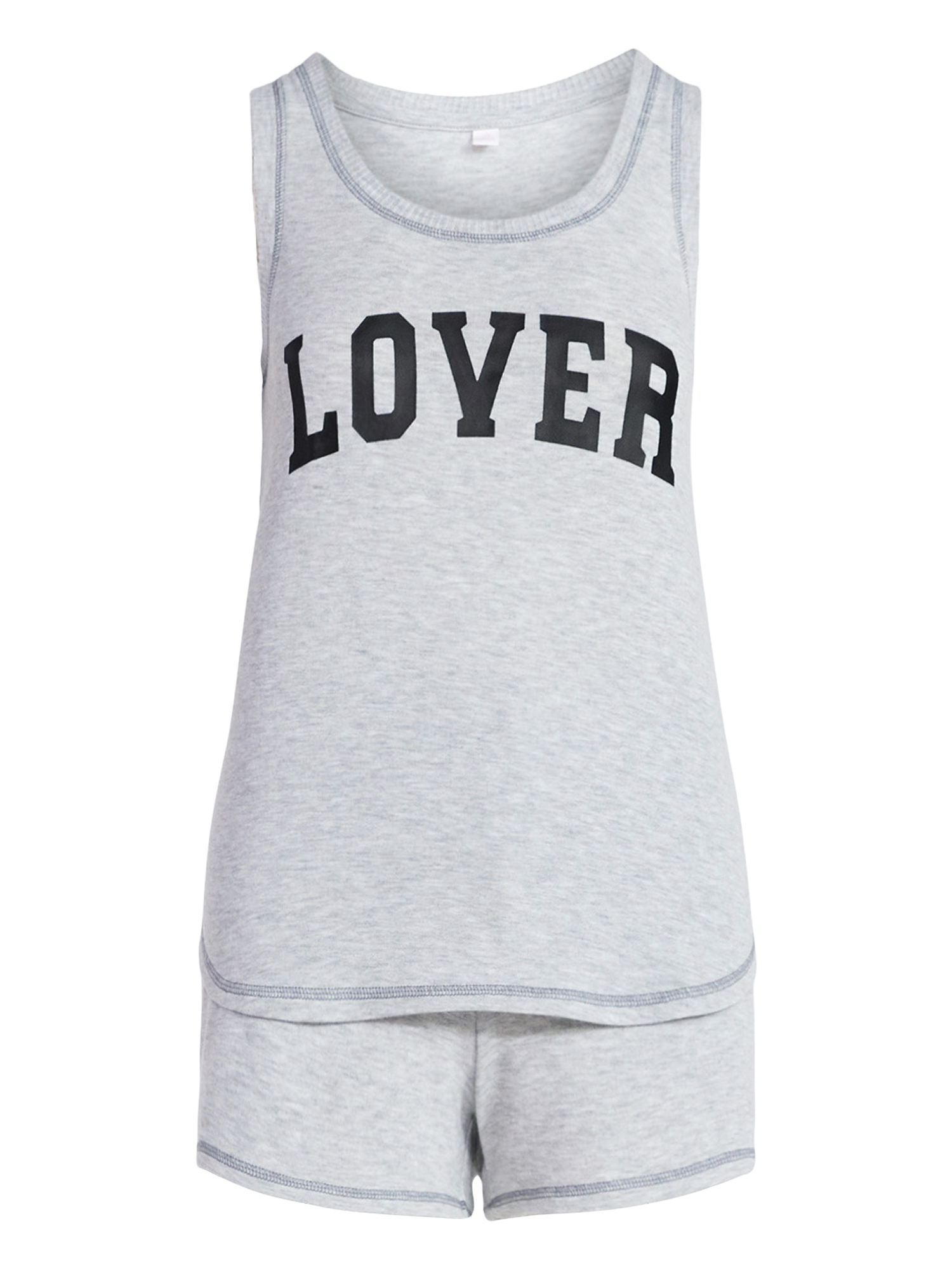 Joyspun Women's Cozy Lounge Collection Hacci Knit Tank Top and Shorts Pajama Set, 2-Piece, Sizes XS-3X
