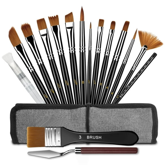 Paint Brushes Set, EEEkit 18pcs Wooden Handles Artist Brushes with Art Brush Case for Oil Painting