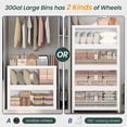 thumbnail image 6 of Fangtueh Stackable Storage Bins with Lid, Extra Large Collapsible Storage Box with Pet Doors and Wheels, Plastic Closet Organizer and Storage Cabinet Drawer For Home Kitchen,White,30Gal,4Pack, 6 of 8