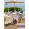 thumbnail image 5 of Outdoor Tablecloth with Umbrella Hole for Patio/Picnic/Party/Camping, Pink Black Ombre Waterproof Table Cloth Rectangle Table Cover Washable, Modern Abstract Striped Polka Dots (54"x 80"), 5 of 8