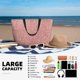 thumbnail image 5 of Easygdp Rose Gold Pink Glitter Bolsa de Viaje de Playa de Gran Capacidad, Bolsa Tote Perfecta para la Playa, Escapadas de Fin de Semana y Viajes, 5 of 7