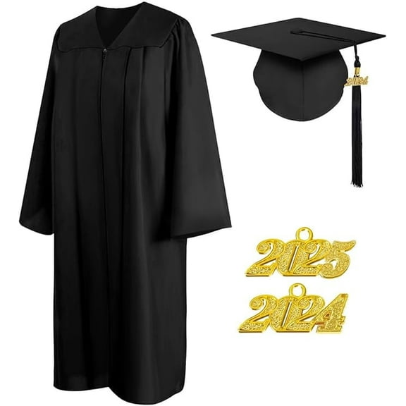 Misscom Matte Unisex Graduation Cap and Gown 2025 Set with Tassel for High School and Bachelor Graduation Dress