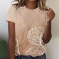 thumbnail image 2 of Jewelreauty Womens Summer Tops Casual Short Sleeve Crewneck Graphic T-Shirts Loose Tunic Tee Blouses 2025 (2XL, Khaki), 2 of 7
