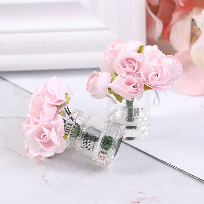 1:12 Dollhouse Miniature Furniture Living Room Elegant Flower Rose Bottle Pot ~ 
