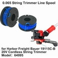 thumbnail image 4 of String Trimmer Line Spool for Bauer 19115C-B 19115c trimmer line replacement 20V Cordless String Trimmer Model：64995, 065 trimmer Line Spool for Bauer 19115A-B, 23123, Weed Eater (6 spool +1 Cap), 4 of 8