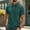 Green, variant on Men's Ribbed Knit Collared Shirt, Fashion Allover Vertical Stripe Texture, Short Sleeve Button Placket Top White S