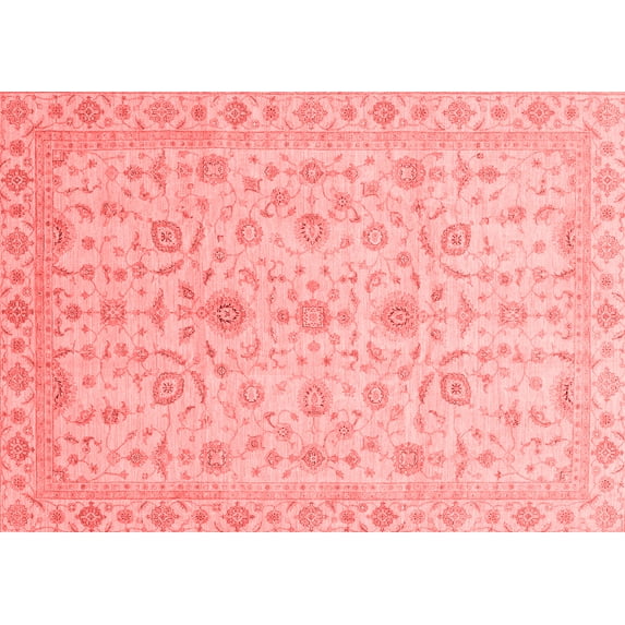 Ahgly Company Machine Washable Indoor Rectangle Abstract Red Modern Area Rugs, 6' x 9'