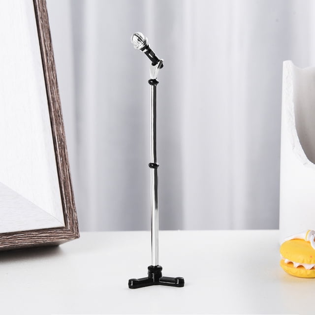 HUASHENG Miniature Scène de Jeu de Vie Modèle Accessoires de Maison de Poupée Mini Microphone